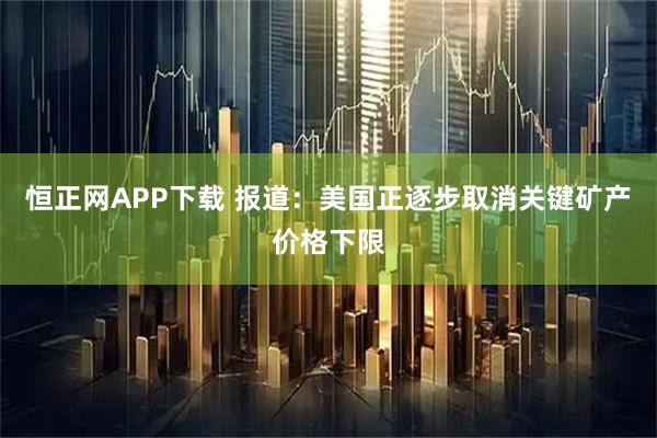 恒正网APP下载 报道：美国正逐步取消关键矿产价格下限